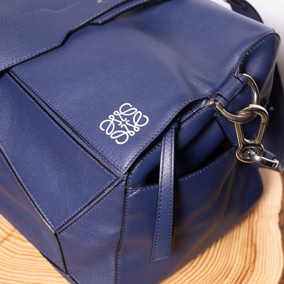 Loewe Puzzle bag Large Blue Purse in Calf Skin - Picture 5 of 16